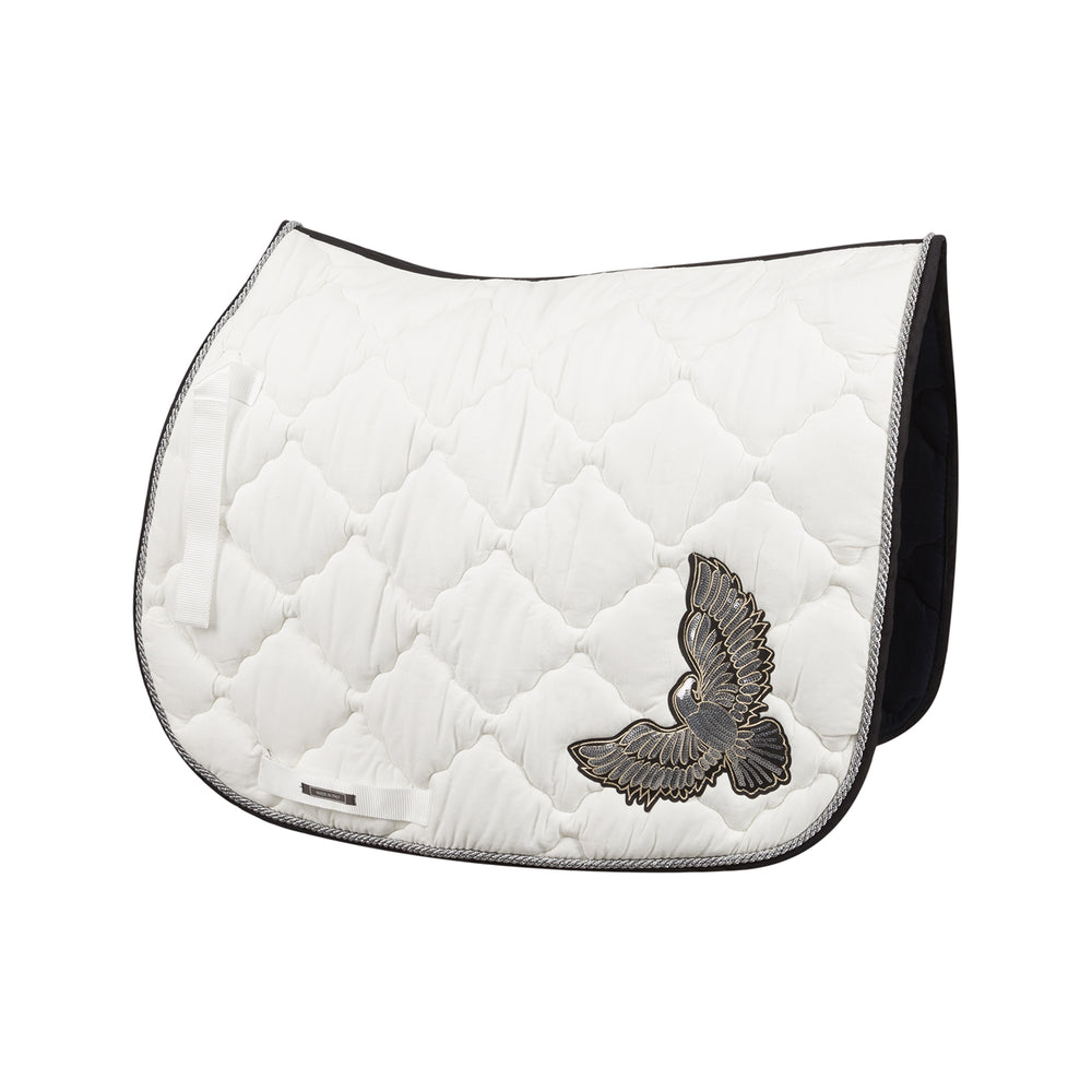 Equus Primus Selleria Silver Winged Saddle Pad - ToscanaCotton Saddle Pads