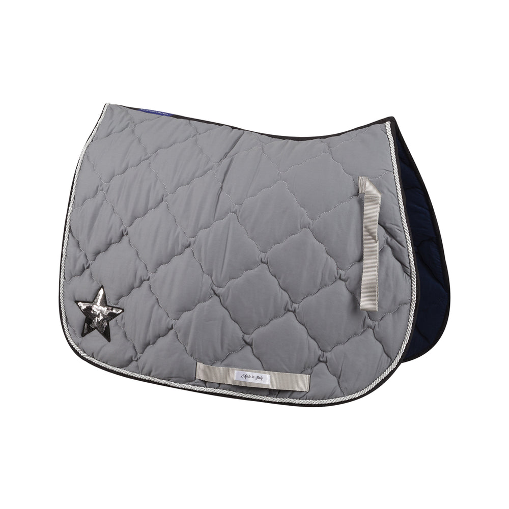 Equus Primus Selleria Grey Ops Sequin Saddle Pad - ToscanaCotton Saddle Pads