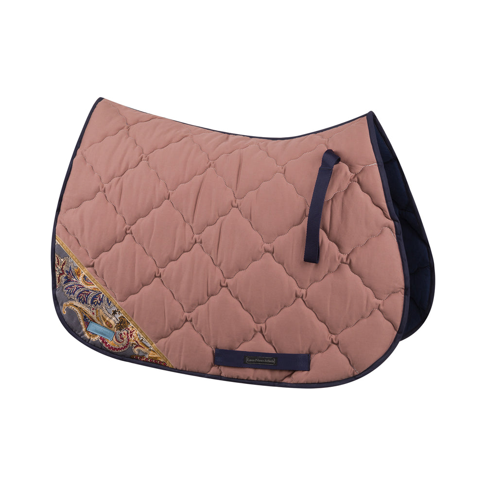 Equus Primus Selleria Antique Rose with Patch Embellished Saddle Pad - ToscanaCotton Saddle Pads