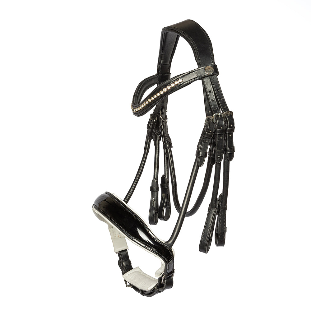 Equus Primus Selleria Noir Equinox Double Bridle - Equestrian Elegance Collection